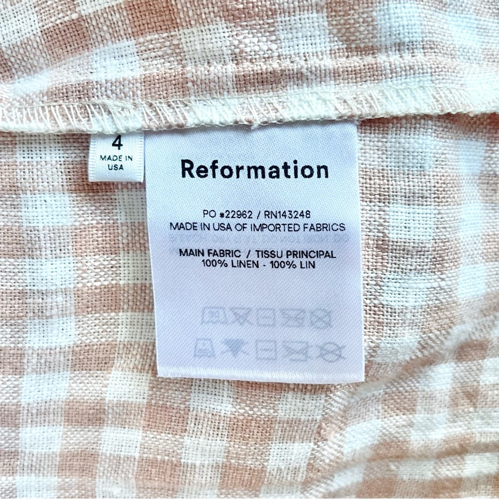 Reformation Brie Linen Check Mini Dress - Picture 10 of 10
